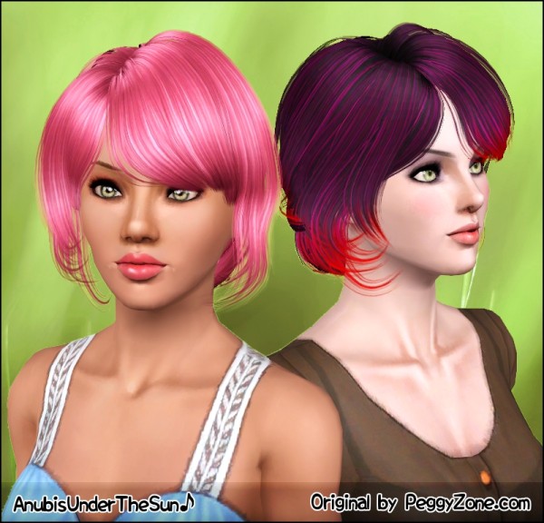 Bun on neck hairstyle Peggy 812 retextured by Anubis for Sims 3