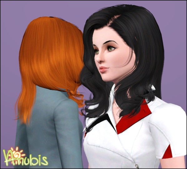Waved hairstyle Peggy`s 0383 retextured by Anubis for Sims 3