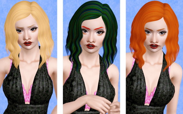 Ravishing hairstyle retextured by Beaverhausen for Sims 3