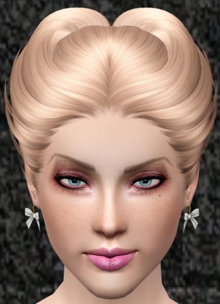 Horny chignon hairstyle NewSea`s Swan retextured by Bring Me Victory for Sims 3