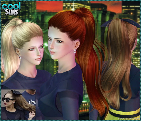 High wrapped ponytail 103 by Anto for Sims 3
