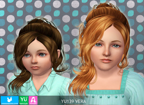 Half up half down hairstyle YU139 Vera by NewSea for Sims 3
