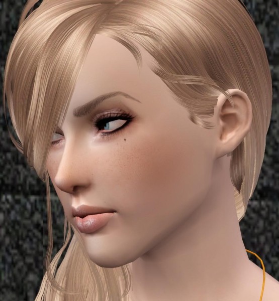 Caught in a side hairstyle Newsea’s Hell on Heels retextured by Bring Me Victory for Sims 3