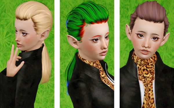Modern ponytail hairstyleNewsea’s Magnolias retextured by Beaverhausen  for Sims 3