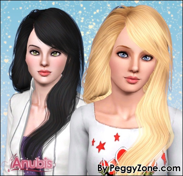 Simple sleek hairstyle Peggy`s 530 retextured by Anubis for Sims 3