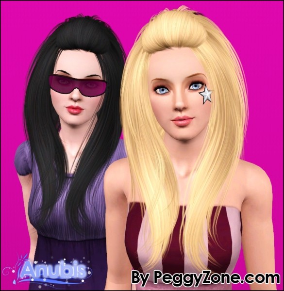 Bangs caught hairstyle Peggy`s 0027 retextured by Anubis for Sims 3