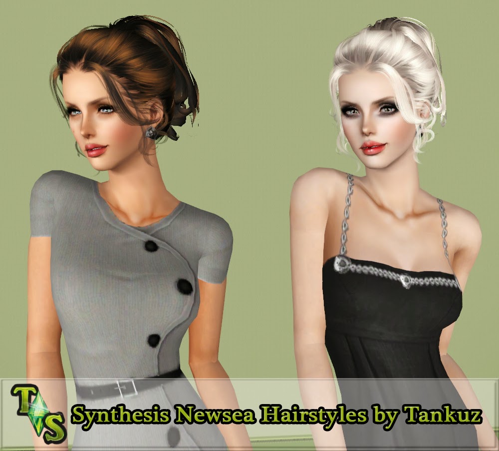 Tankuz Up ponytail hairstyle- Synthesis Newsea Hairstyles retextured by Tankuz ...