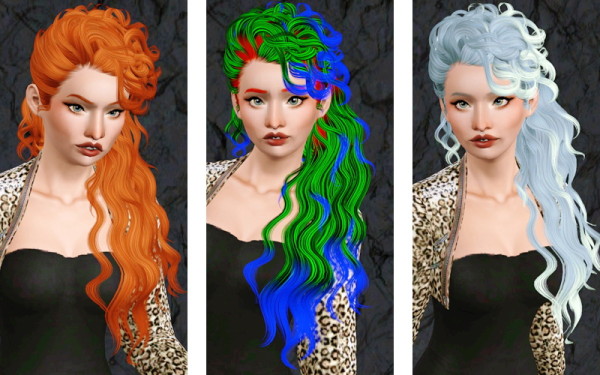 Super curly hairstyle   Anubis hairstyle retextured by Beaverhausen for Sims 3
