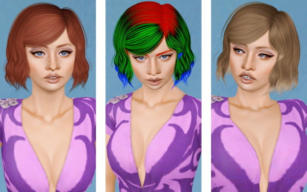 Soft and Flowing bob hairstyle   Alesso’s Burn retextured by Beaverhausen for Sims 3