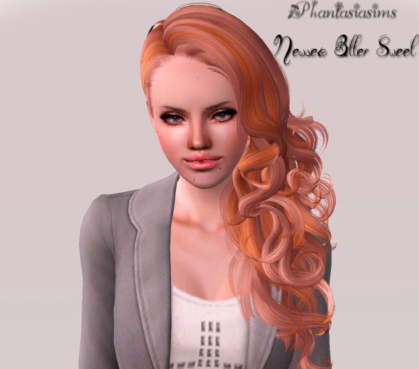 Curly side hairstyle   Newsea BitterSweet Retextured by Phantasia for Sims 3