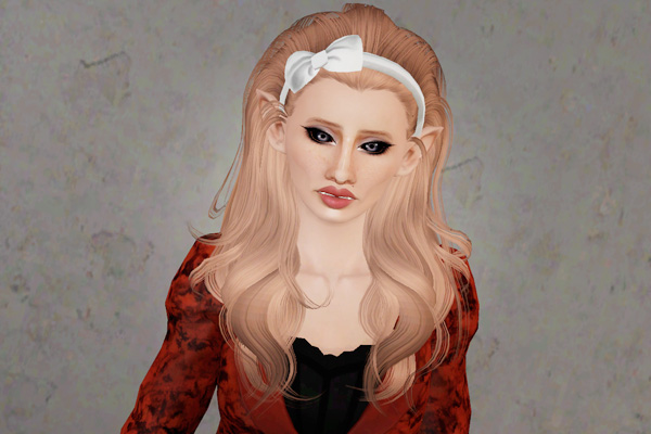 Teased hairstyle with headband   Peggy Zone retextured by Beaverhausen for Sims 3