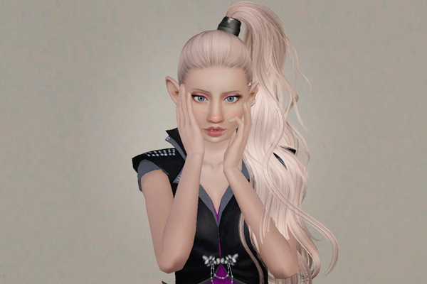 The Extra Swoopy Side Ponytail   Newsea’s Born This Way retextured by Beaverhausen for Sims 3