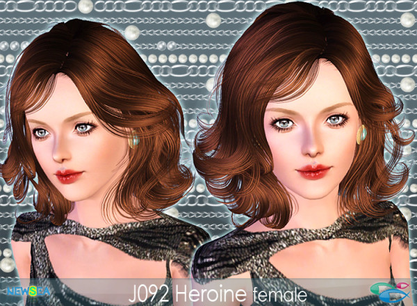 J092 Heroine   Below the chin hairstyle by NewSea for Sims 3