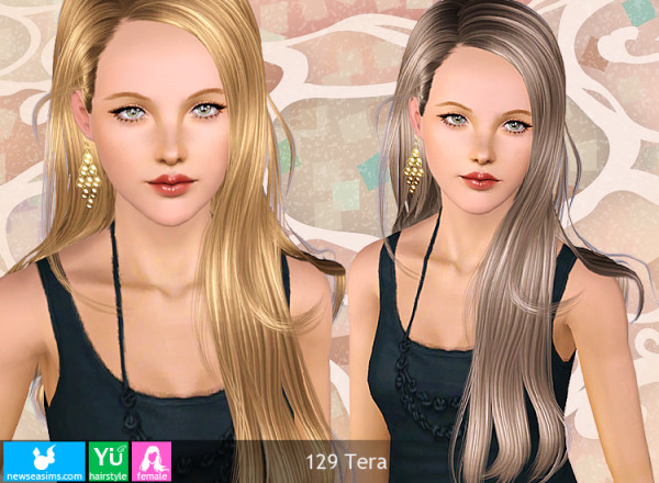 Glamourros straight hairstyle 129 Ter by NewSea for Sims 3