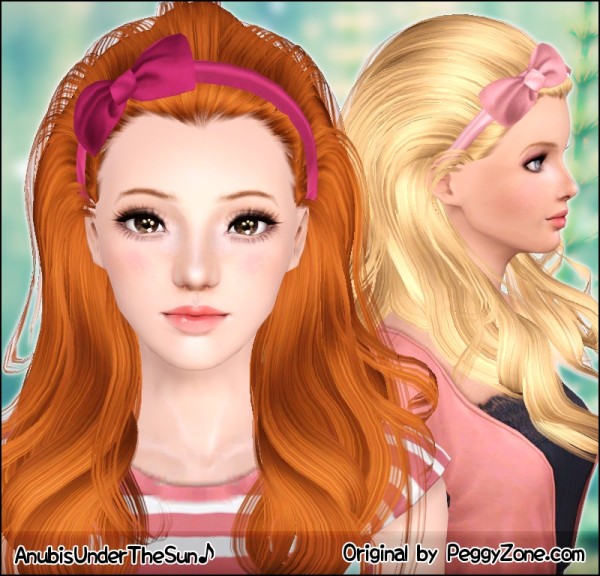 Thrown back with bow Peggy`s 0905 hairstyle retextured by Anubis for Sims 3