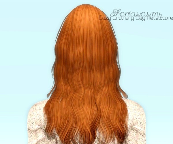 Middle parth wavy hairstyle  Cazy Ordinary Day Retextured by Phantasia for Sims 3