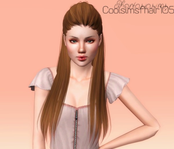 Half braided hairstyle Coolsims 105 Retextured by Phantasia for Sims 3