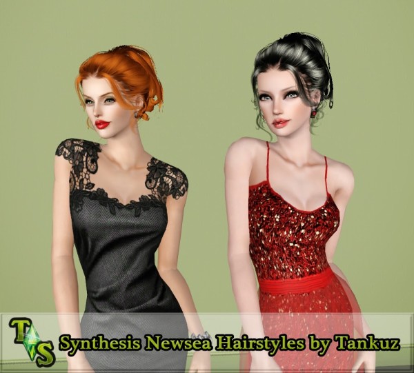 Up ponytail hairstyle  Synthesis Newsea Hairstyles retextured by Tankuz for Sims 3
