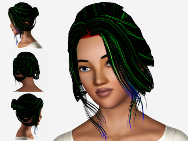 Wild chignon hairstyle   Calculated Whimsy by Nathia at Mod The Sims for Sims 3