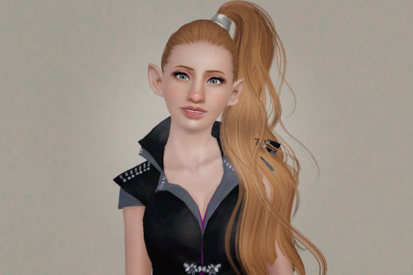 The Extra Swoopy Side Ponytail   Newsea’s Born This Way retextured by Beaverhausen for Sims 3