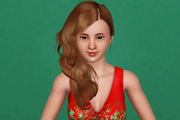 Cascading curls hairstyle retextured by Beaverhausen for Sims 3
