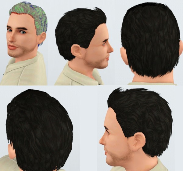 Curly hairstyle for boys retextured by collin2 at Mod The Sims  for Sims 3