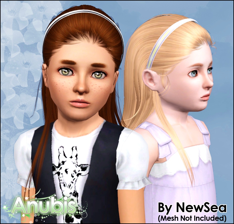 Headband hairstyle NewSea's Lola retextured by Anubis - Sims 3 Hairs