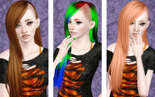 Shaved side hairstyle   Zauma Dara retextured by Beaverhausen for Sims 3