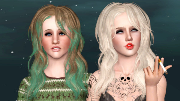 Newsea`s Wishing hairstyle retextured by Marie Antoinette for Sims 3