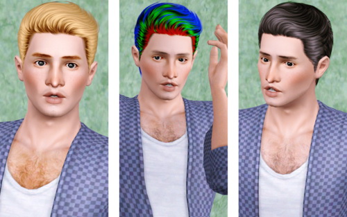 Cazy’s Nicholas hairstyle retextured by Beaverhausen for Sims 3