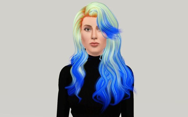 Huge scales hairstyle Cazys Artificial Love retextured by Fanaskher for Sims 3