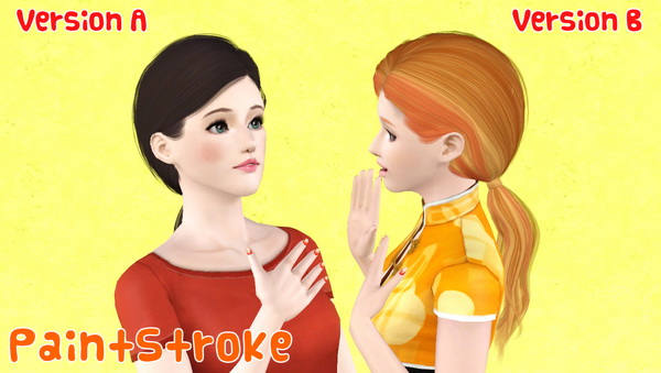 Glossy and straight hairstyle  Cazy and Cheryl retextured by Katty for Sims 3