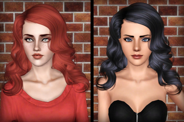 Romantic waves hairstyle Newsea`s BornTo Die retextured by Forever and Always for Sims 3
