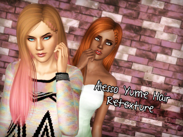  Braided side hairstyle Yume by Alesso retextured by Forever and Always for Sims 3