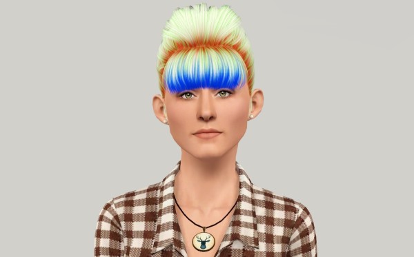 Dimensional bangs hairstyle Nightcrawler 13 retextured by Fanaskher for Sims 3
