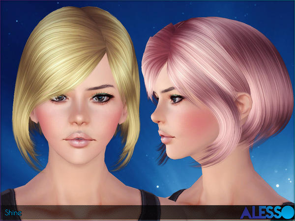 Long corners bob hairstyle Shineby Alesso for Sims 3