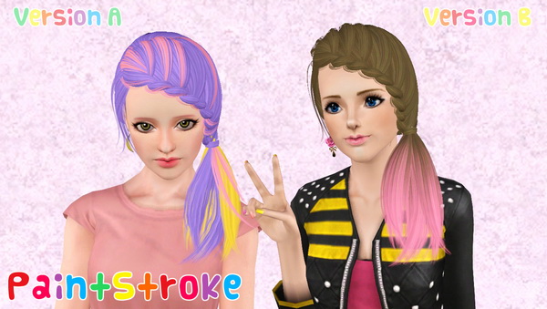 Skysims 101 Streaked hairstyle retextured by Katty for Sims 3
