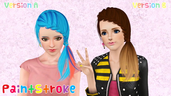 Skysims 101 Streaked hairstyle retextured by Katty for Sims 3