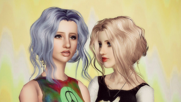 Skysims 82 Untidy hairstyle retextured by Marie Antoinette for Sims 3