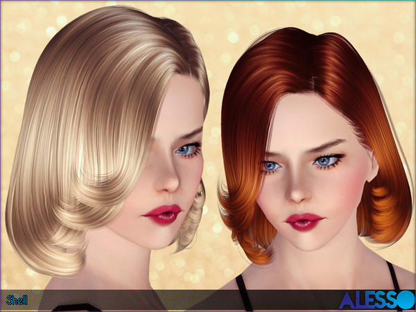 Twisted bob Shell Hairstyle by Alesso  for Sims 3