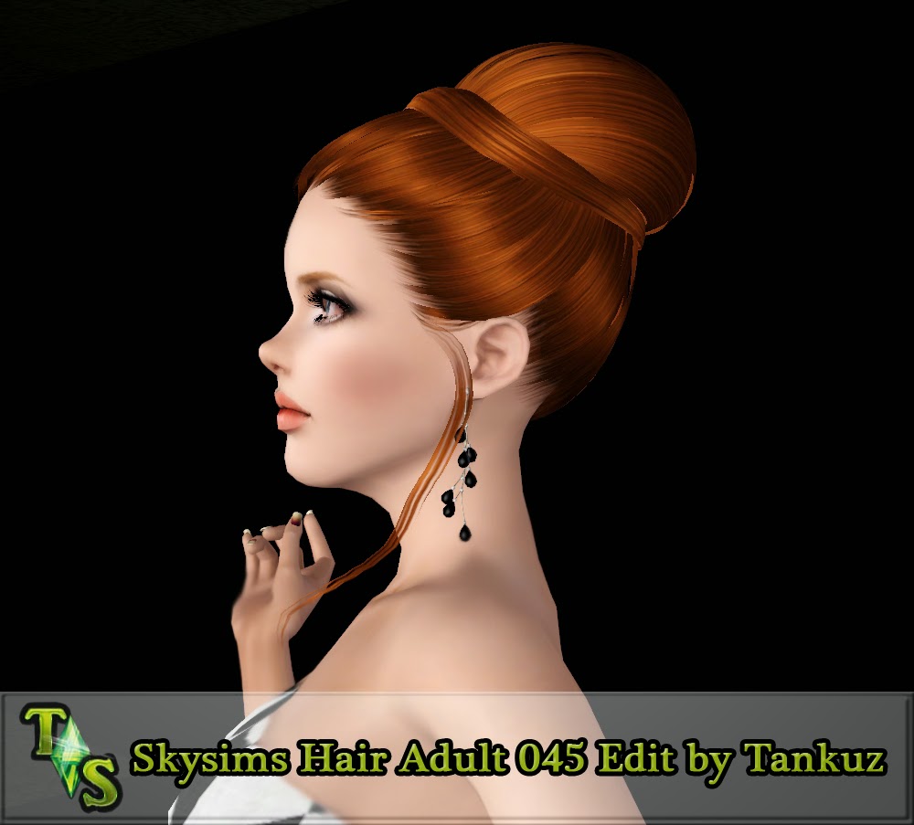 Tankuz Elegant chignon hairstyle Skysims 045 retextured by Tankuz - Sims 3 Hairs