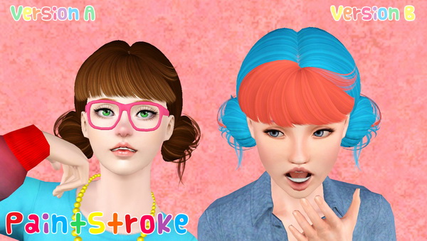 Double rolled bun hairstyle Skysims 109 retextured by Katty for Sims 3