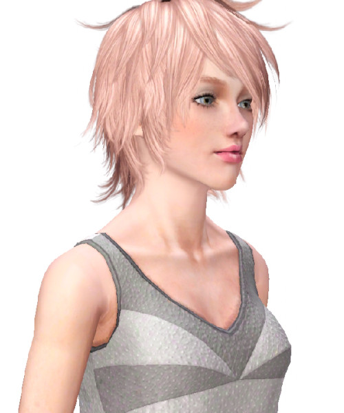 Pink and Fluffy hairstyle 005 by Kijiko for Sims 3