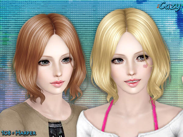 Fringed bob hairstyle Harper by Cazy for Sims 3
