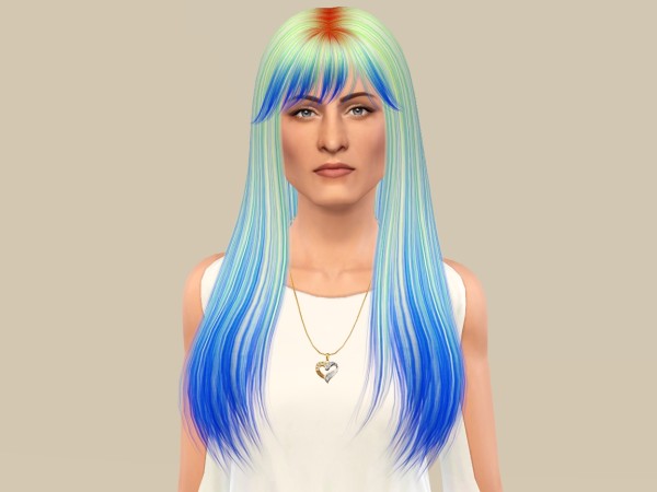 Straight with bangs NightCrawler hairstyle 04 retextured by Fanaskher for Sims 3