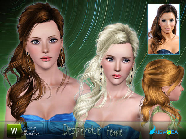 Hollywood hairstyle  Desperate by New Sea for Sims 3