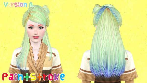 Crazy half up do hairstyle Skysims 107 retextured by Katty for Sims 3