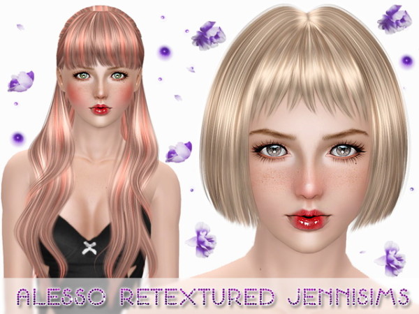 Alessos Destiny and Halcyon hairstyle retextured by Jennisims for Sims 3