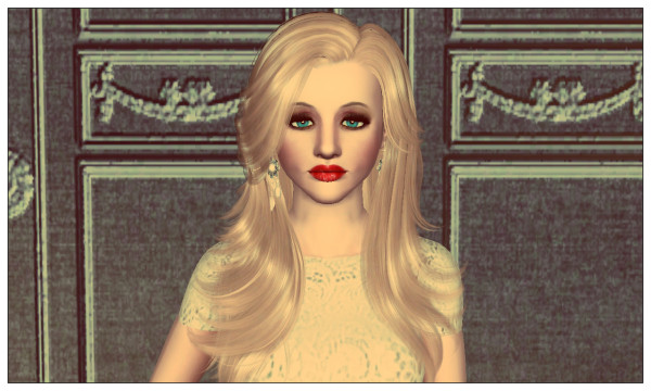 SkySims 037 hairstyle retextured by Marie Antoinette for Sims 3