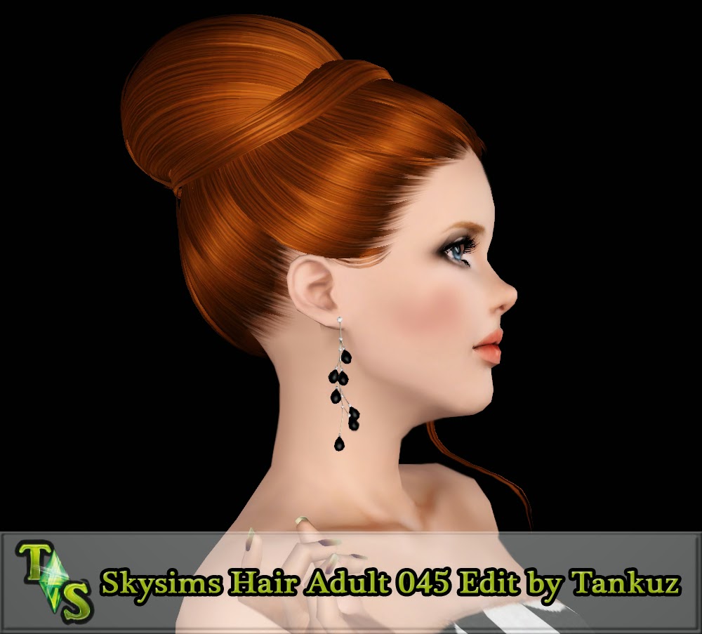 Tankuz Elegant chignon hairstyle Skysims 045 retextured by Tankuz - Sims 3 Hairs